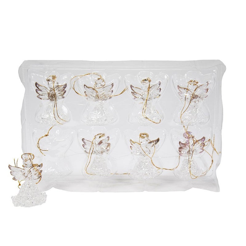 Kurt S. Adler Kurt Adler Clear Glass Angel Ornament, 1.57-Inch, Set of 8 - Image 3